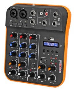 5 Core Audio Mixer 4 Channel DJ Equipment with Bluetooth USB Sound